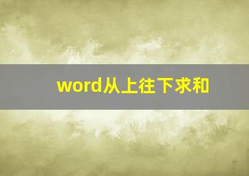 word从上往下求和