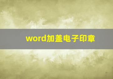 word加盖电子印章