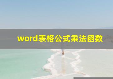 word表格公式乘法函数