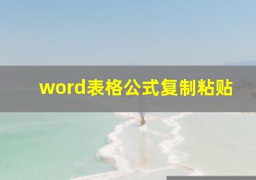 word表格公式复制粘贴