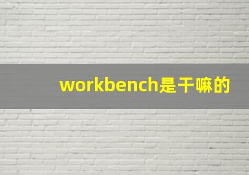 workbench是干嘛的