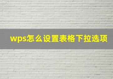 wps怎么设置表格下拉选项