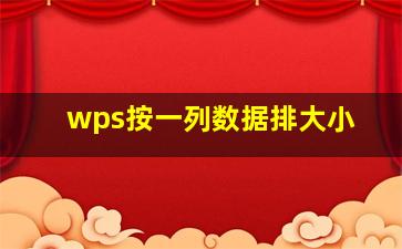 wps按一列数据排大小