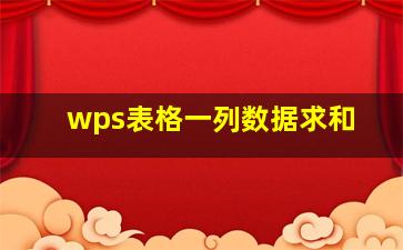 wps表格一列数据求和