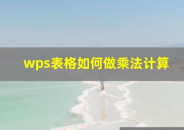 wps表格如何做乘法计算