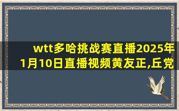 wtt多哈挑战赛直播2025年1月10日直播视频黄友正,丘党