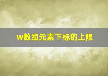 w数组元素下标的上限