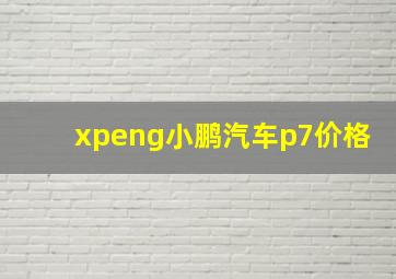 xpeng小鹏汽车p7价格