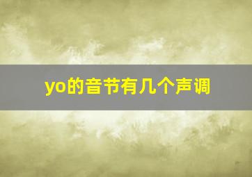 yo的音节有几个声调