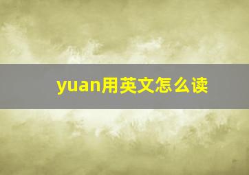 yuan用英文怎么读