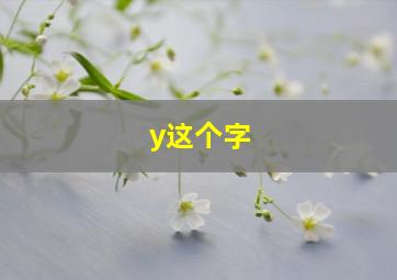 y这个字