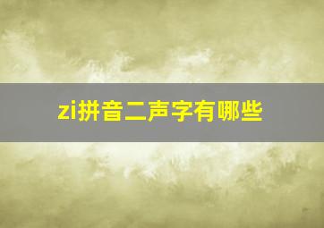 zi拼音二声字有哪些