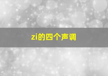 zi的四个声调