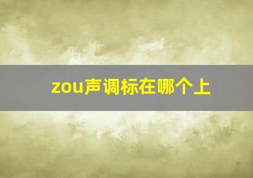 zou声调标在哪个上