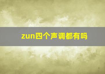 zun四个声调都有吗