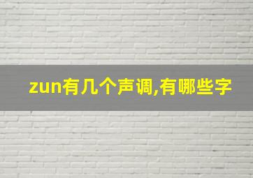 zun有几个声调,有哪些字