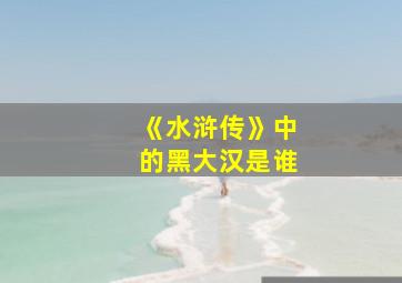 《水浒传》中的黑大汉是谁