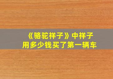 《骆驼祥子》中祥子用多少钱买了第一辆车