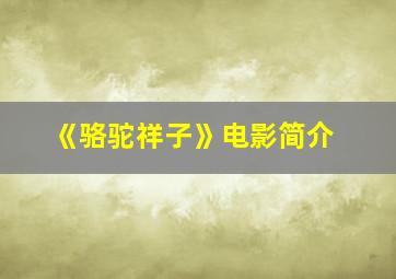 《骆驼祥子》电影简介