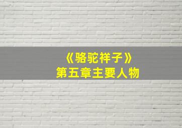 《骆驼祥子》第五章主要人物