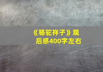 《骆驼祥子》观后感400字左右