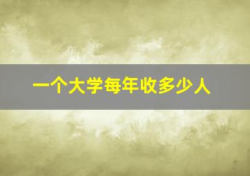 一个大学每年收多少人