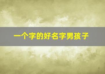 一个字的好名字男孩子