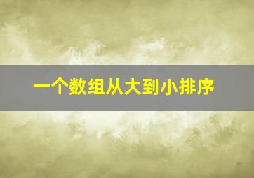 一个数组从大到小排序