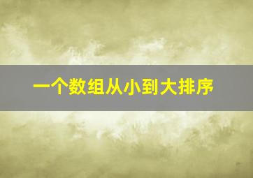 一个数组从小到大排序