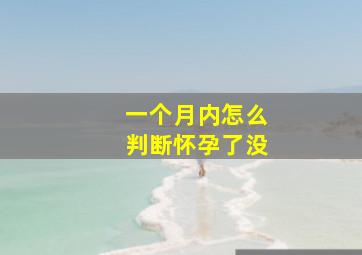 一个月内怎么判断怀孕了没