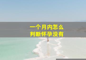 一个月内怎么判断怀孕没有