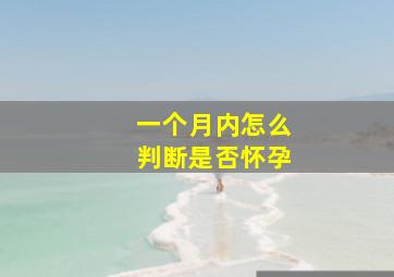 一个月内怎么判断是否怀孕