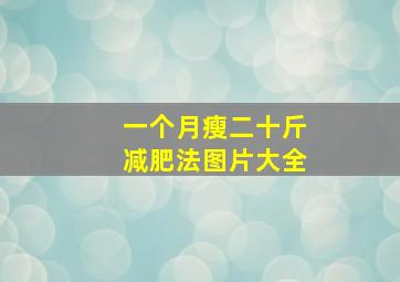 一个月瘦二十斤减肥法图片大全