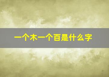 一个木一个百是什么字