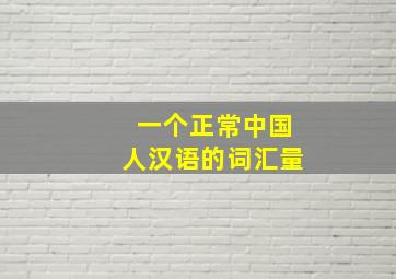 一个正常中国人汉语的词汇量