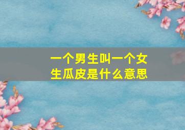 一个男生叫一个女生瓜皮是什么意思