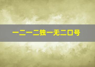 一二一二独一无二口号