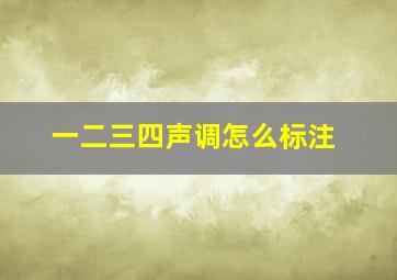 一二三四声调怎么标注