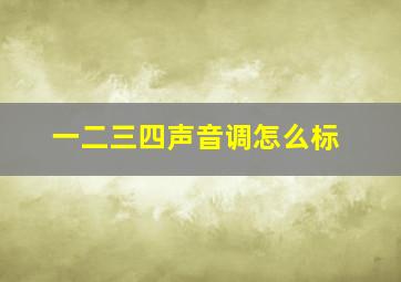 一二三四声音调怎么标