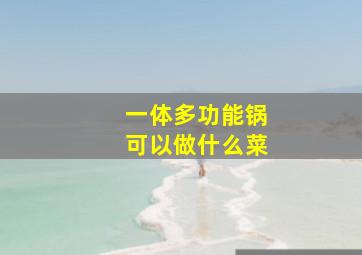 一体多功能锅可以做什么菜