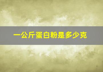 一公斤蛋白粉是多少克