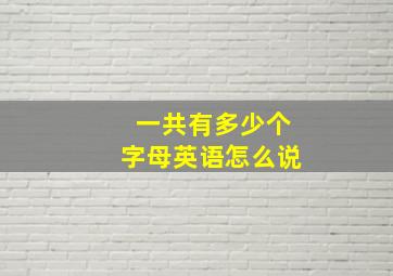 一共有多少个字母英语怎么说