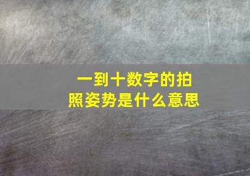 一到十数字的拍照姿势是什么意思