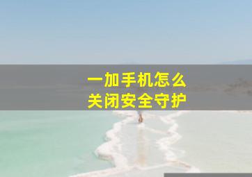 一加手机怎么关闭安全守护