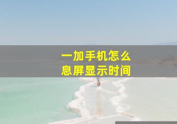 一加手机怎么息屏显示时间