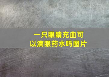 一只眼睛充血可以滴眼药水吗图片