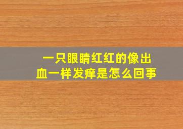 一只眼睛红红的像出血一样发痒是怎么回事