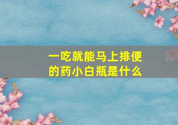 一吃就能马上排便的药小白瓶是什么