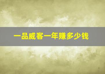 一品威客一年赚多少钱