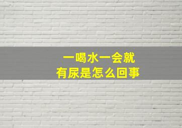 一喝水一会就有尿是怎么回事